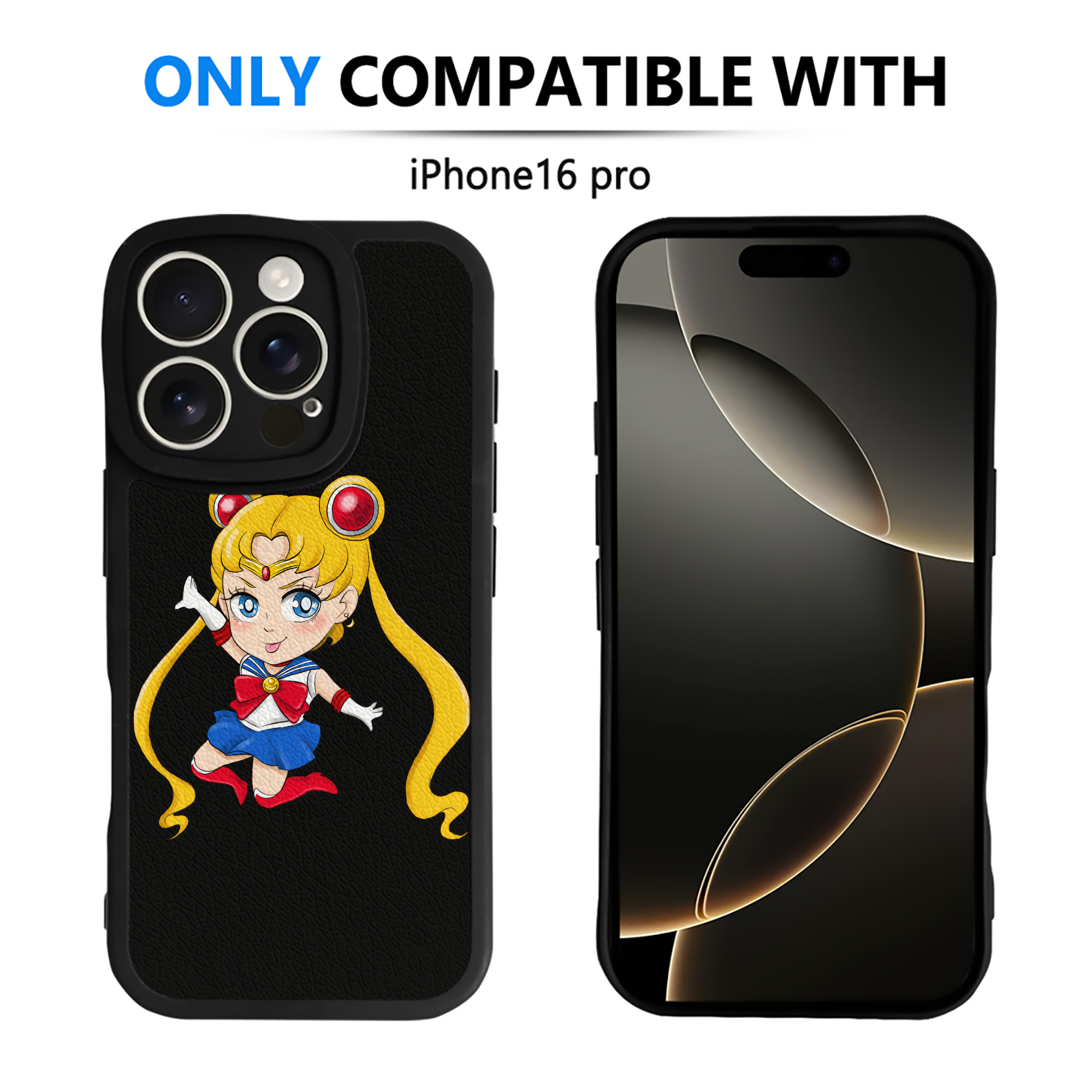 （画像用） 美少女戦士セーラームーン 月野 うさぎ つきの うさぎ Sailor Moon Tsukino Usagi 【iPhone 16シリーズ対応】シリコンスマホケース（レザー調） 材質：シリコン